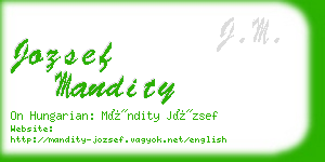 jozsef mandity business card